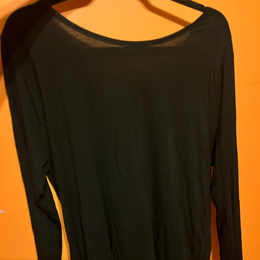 Long sleeved black Victoria secret pink top with open back